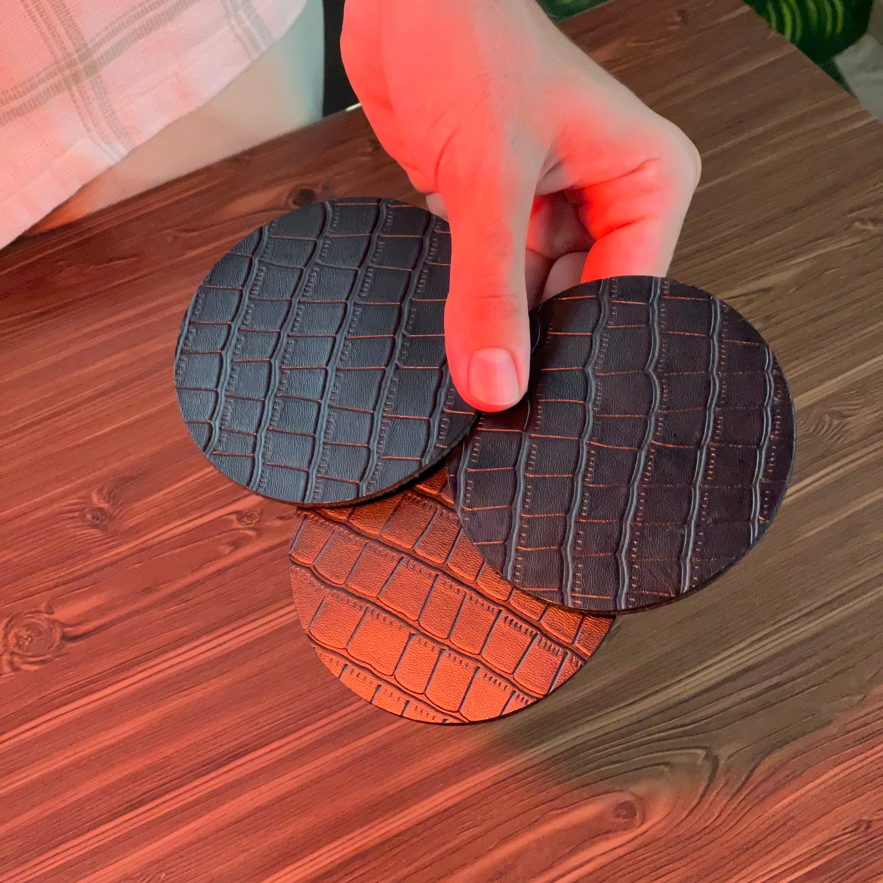 Leather Coasters | 3 Pcs