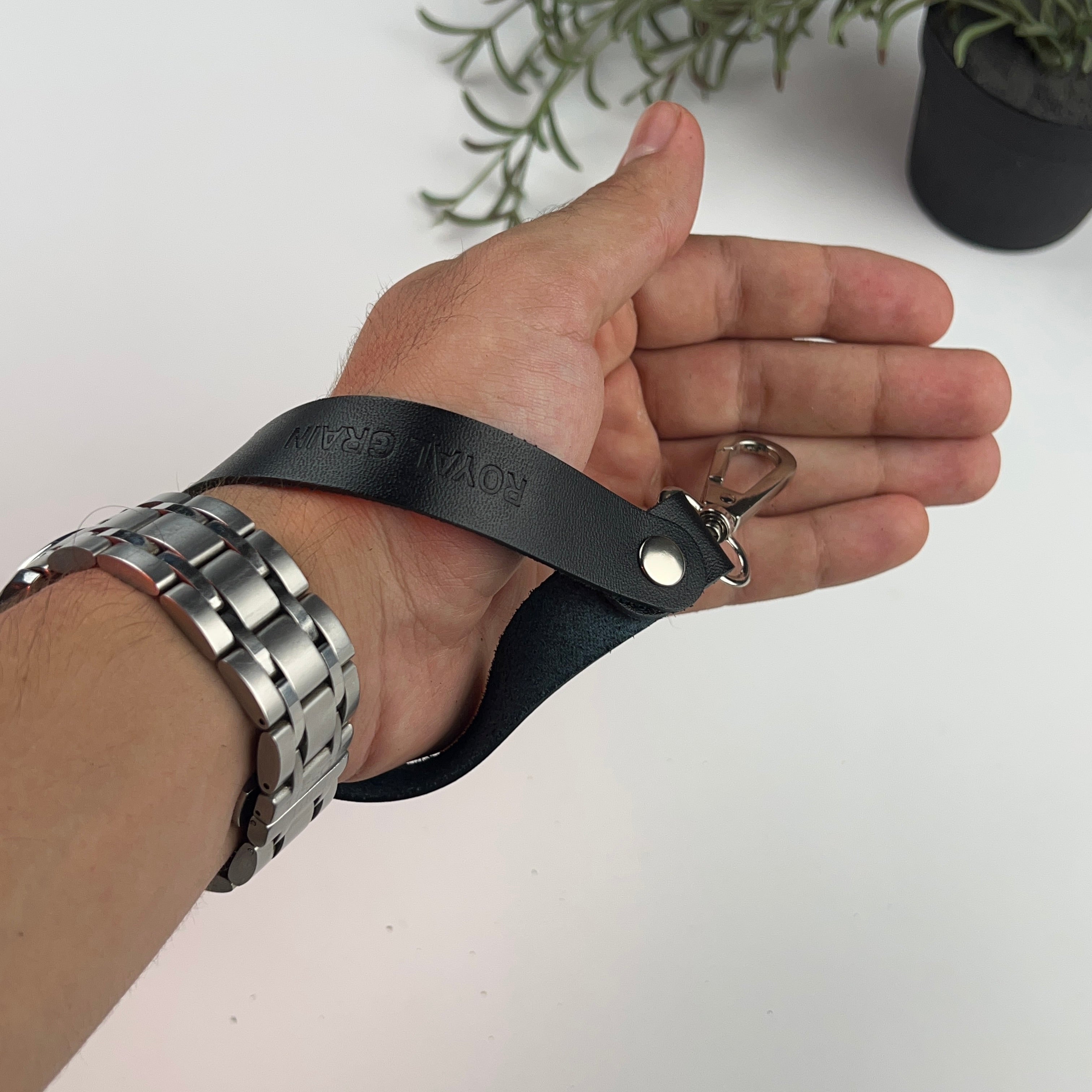 Long Leather Keychain
